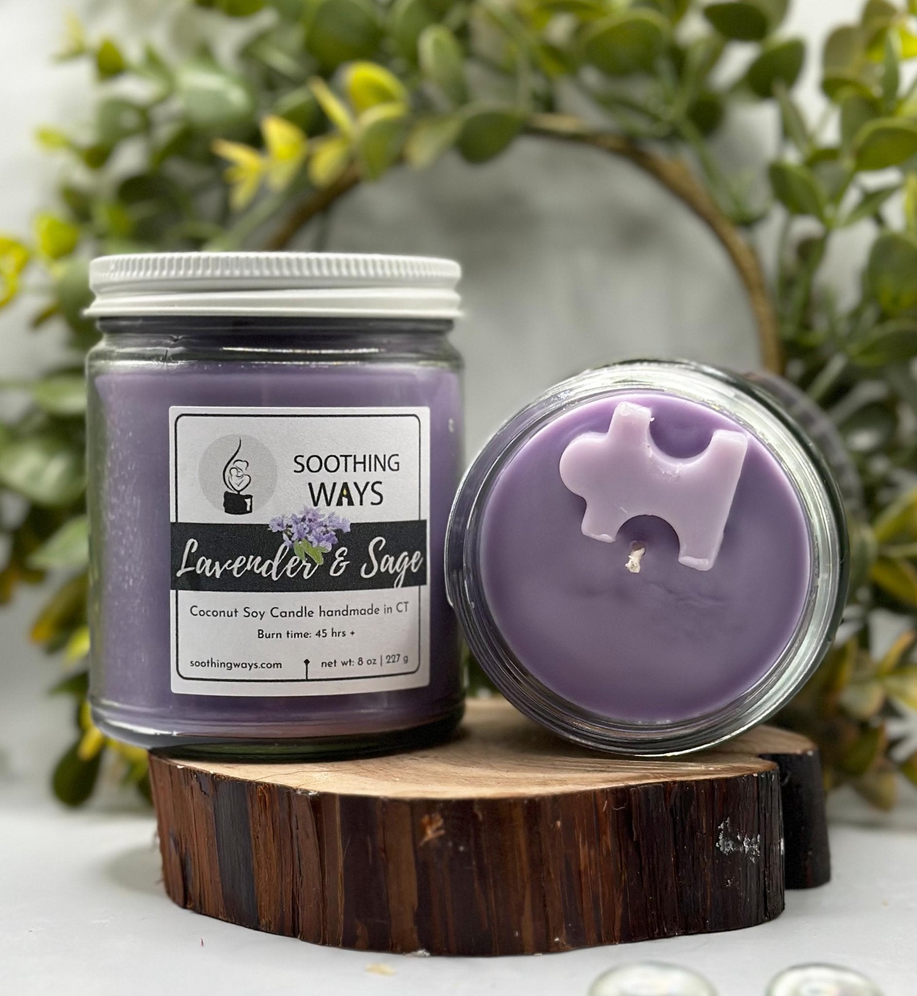 Lavender and Sage - 8 oz Candle - Soothing Ways