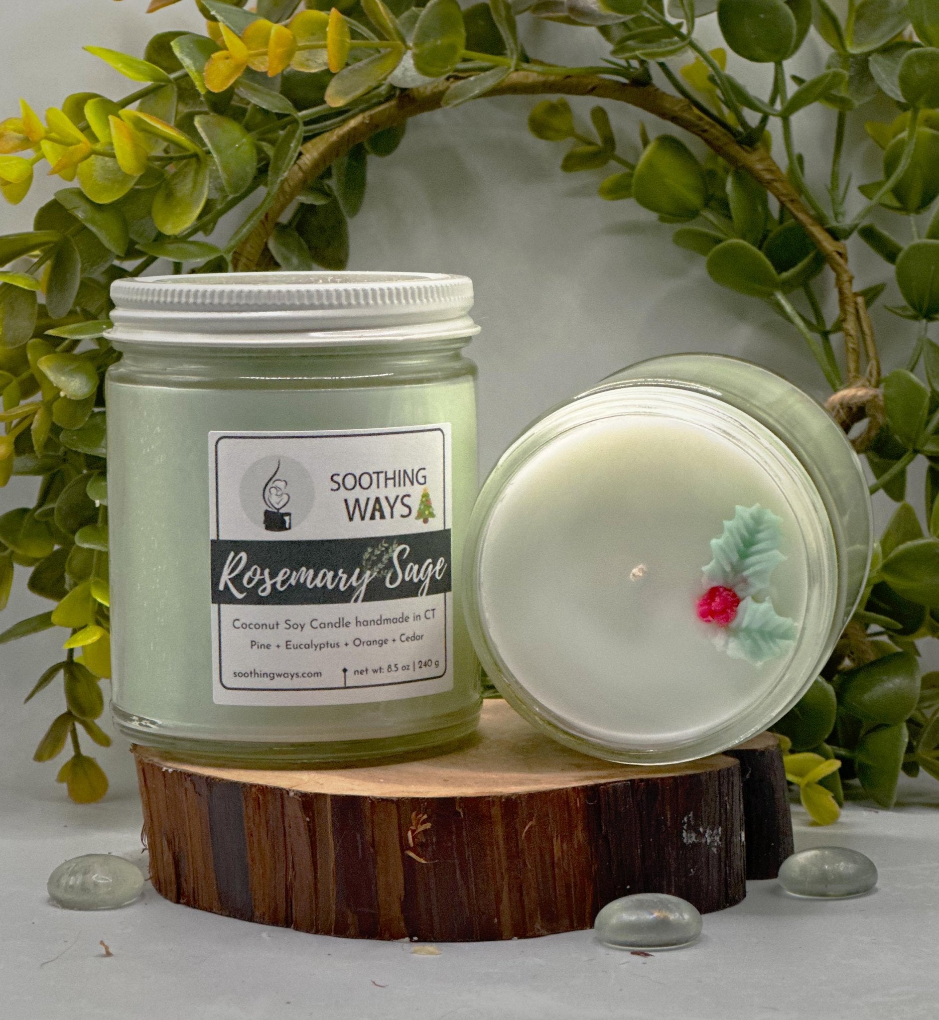Rosemary and Sage 8 oz Candle - Soothing Ways