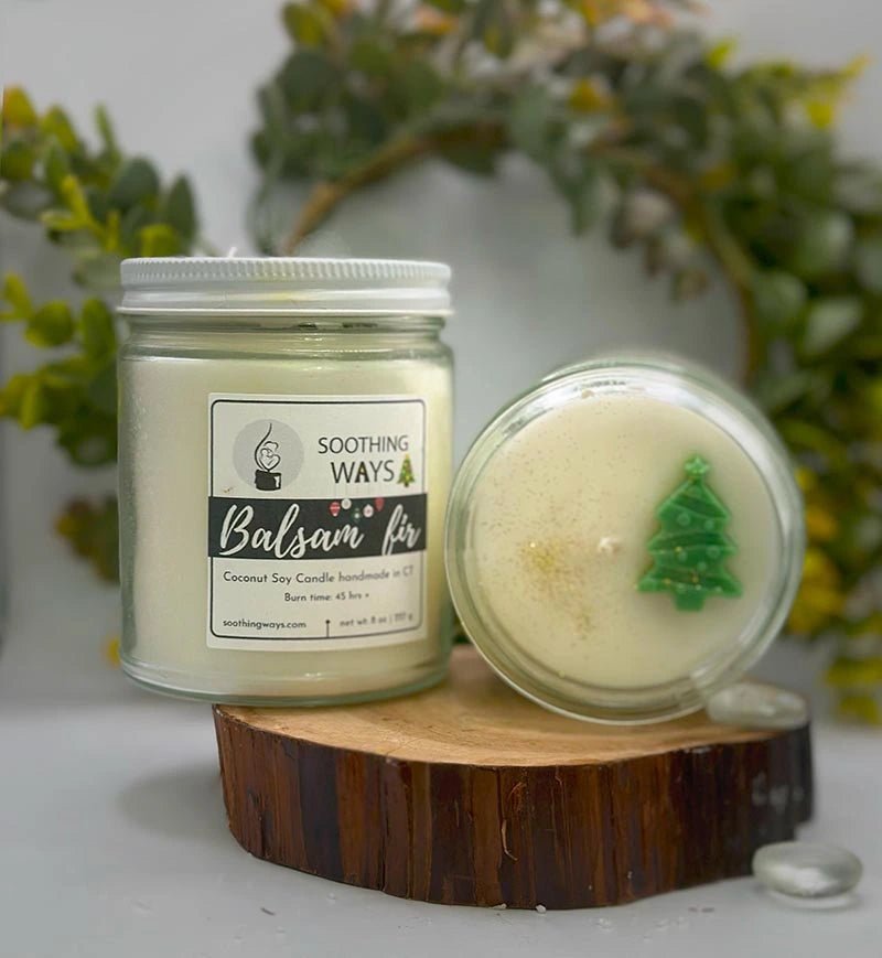 Balsam Fir 8 oz Candle - Soothing Ways |Self Care Candles and Soothing Scents