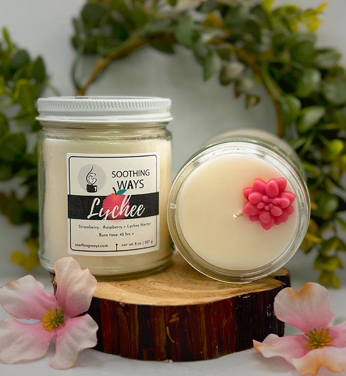 Lychee - 8 oz Candle - Soothing Ways |Self Care Candles and Soothing Scents