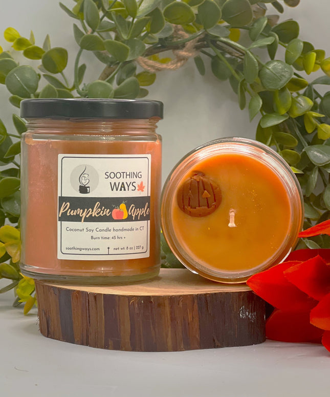 Pumpkin Apple Candle - 8 oz - Soothing Ways |Self Care Candles and Soothing Scents