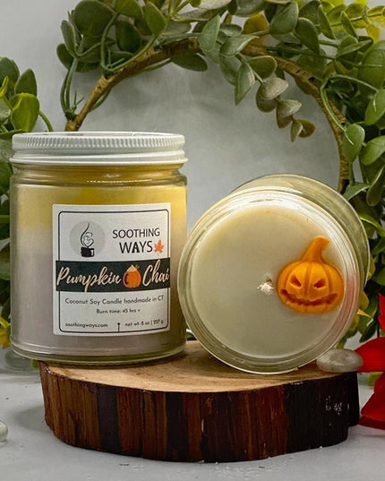 Pumpkin Chai Candle - 8 oz - Soothing Ways |Self Care Candles and Soothing Scents