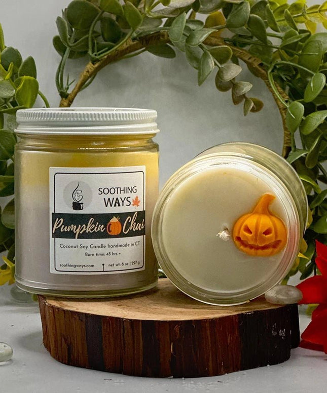 Pumpkin Chai Candle - 8 oz - Soothing Ways |Self Care Candles and Soothing Scents