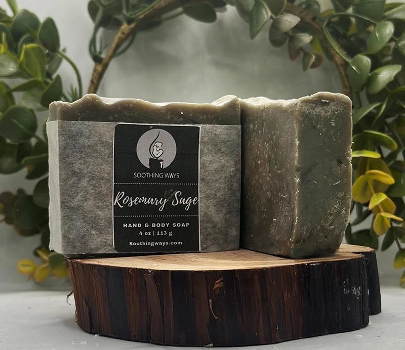 Rosemary & Sage - Artisan Soap - Soothing Ways |Self Care Candles and Soothing Scents